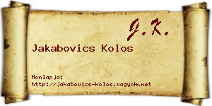 Jakabovics Kolos névjegykártya